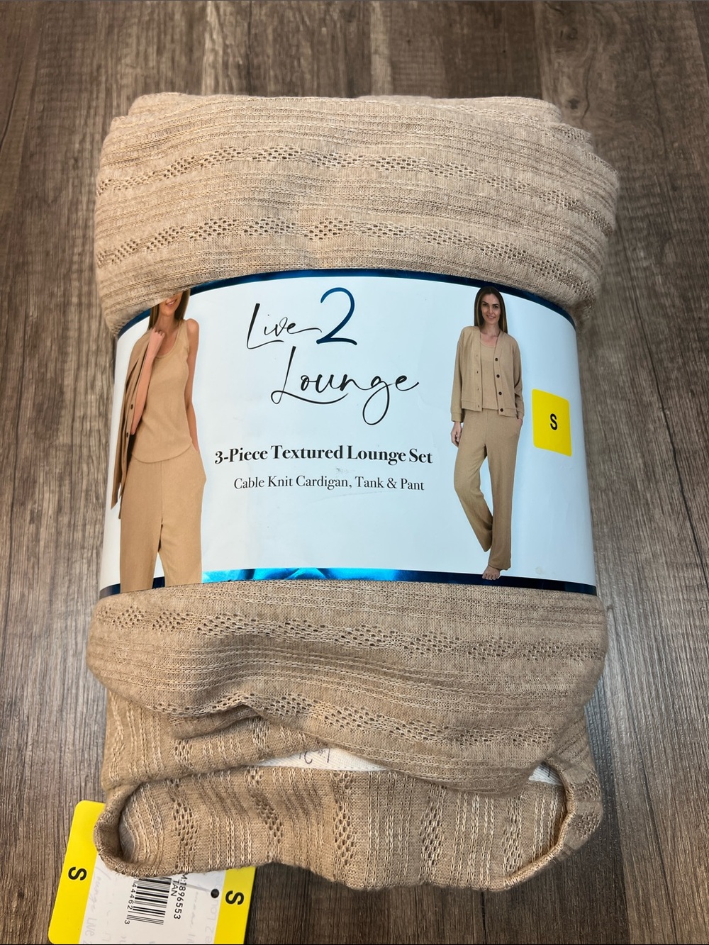 Live 2 Lounge 3-Piece Textured Lounge Set - Beige Size S